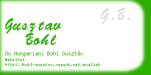 gusztav bohl business card