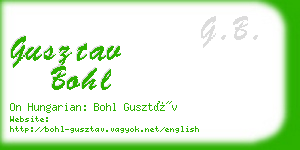 gusztav bohl business card